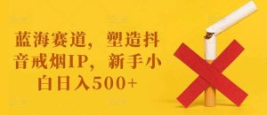 蓝海赛道，塑造抖音戒烟IP，新手小白日入500+【揭秘】-创客聚集地