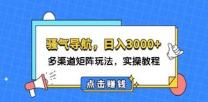 (12255期)日入3000+ 骚气导航,多渠道矩阵玩法,实操教程-创客聚集地