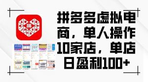 （12267期）拼多多虚拟电商，单人操作10家店，单店日盈利100+-创客聚集地