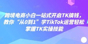 跨境电商小白一站式开启TK搞钱，教你“从0到1”学TikTok运营轻松掌握TK实操技能-创客聚集地