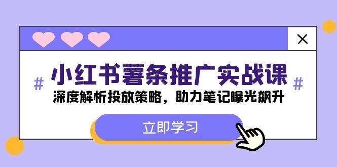 （12289期）小红书-薯 条 推 广 实战课：深度解析投放策略，助力笔记曝光飙升-创客聚集地