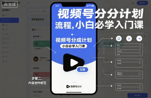 视频号分成计划实操流程，小白必学入门课-创客聚集地