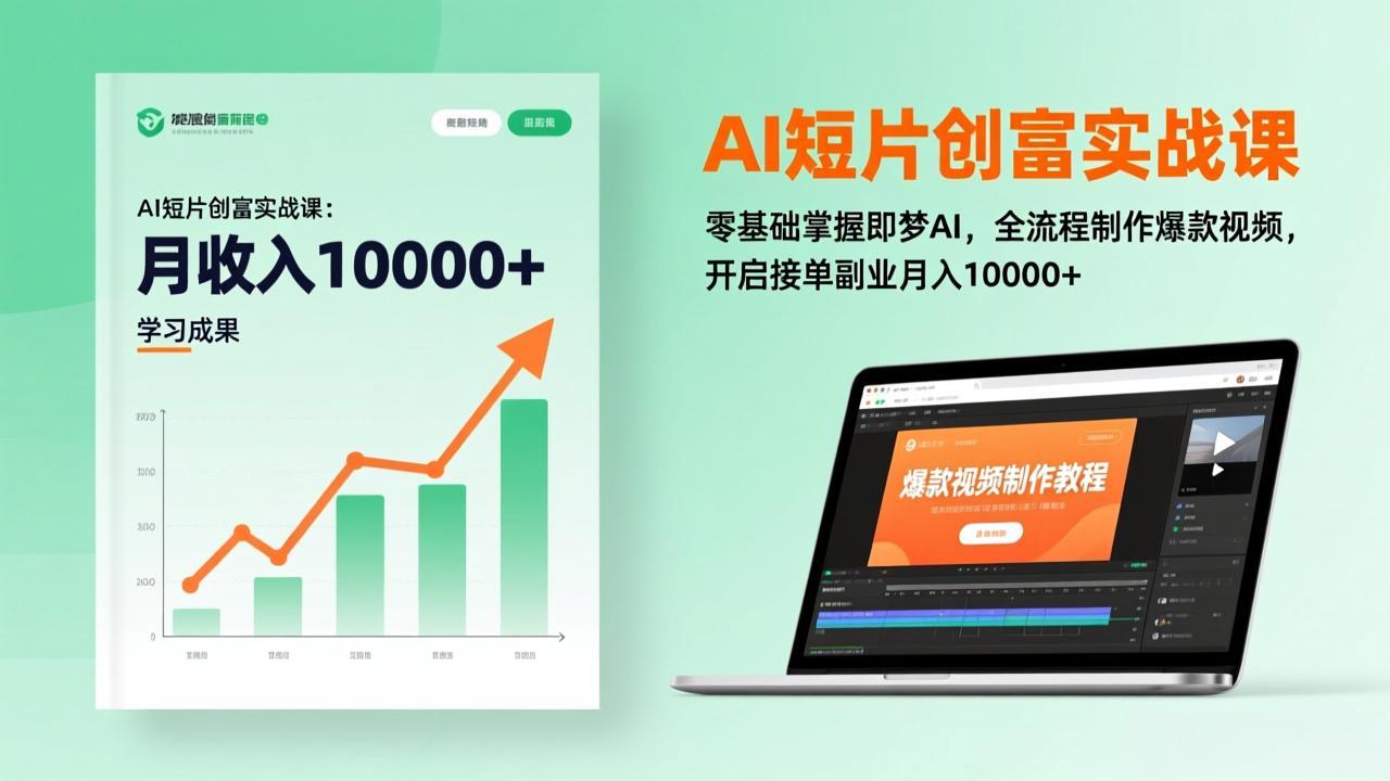 AI短片创富实战课：零基础掌握即梦AI，全流程制作爆款视频，开启接单副业月入10000+(更新-创客聚集地