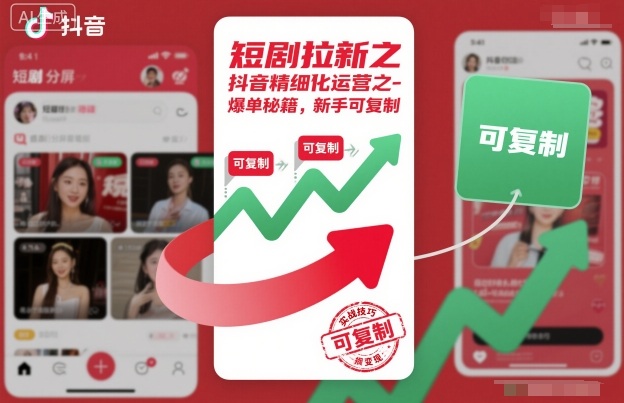 短剧拉新之抖音精细化运营之爆单秘籍，新手可复制-创客聚集地