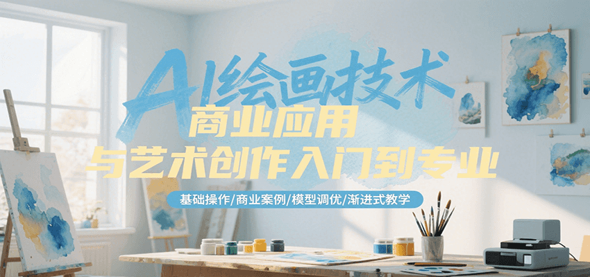 AI绘画技术商业应用与艺术创作入门到专业，基础操作/商业案例/模型调优/渐进式教学-创客聚集地
