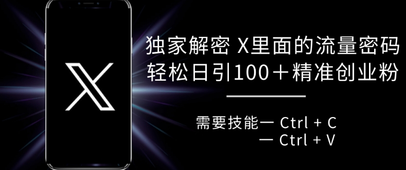 独家解密 X 里面的流量密码，复制粘贴轻松日引100+-创客聚集地