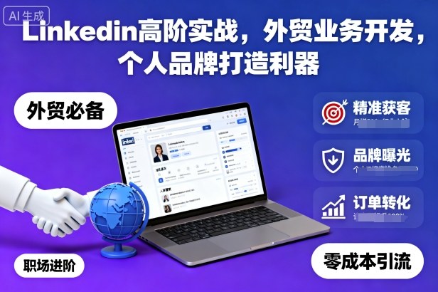 Linkedin高阶实战，外贸业务开发，个人品牌打造利器-创客聚集地