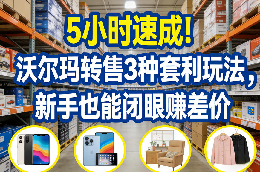 5小时速成!沃尔玛转售3种套利玩法,新手也能闭眼賺差价-创客聚集地