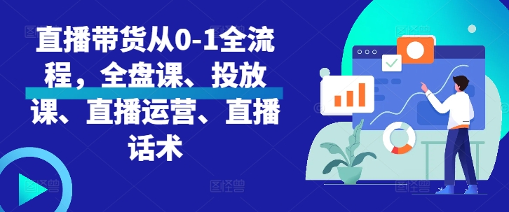 直播带货从0-1全流程，全盘课、投放课、直播运营、直播话术-创客聚集地