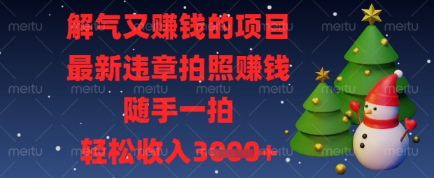 解气又挣钱的项目，最新违章拍照挣钱，随手一拍，轻松收入数张【揭秘】-创客聚集地