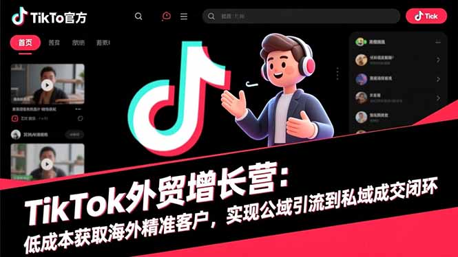 TikTok外贸增长营：低成本获取海外精准客户，实现公域引流到私域成交闭环-创客聚集地