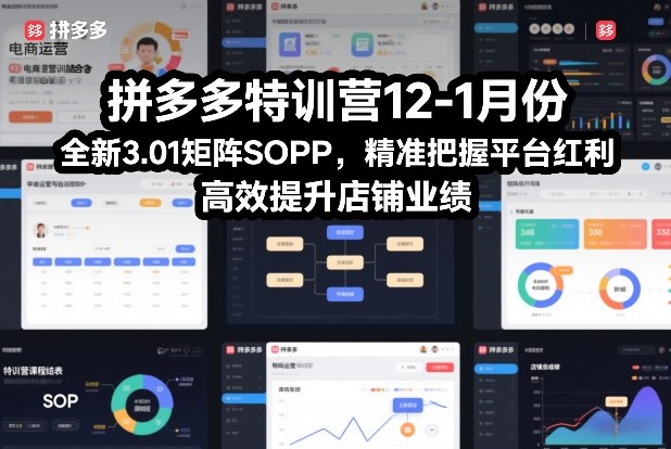 拼多多特训营12-1月份，全新3.01矩阵Sop，精准把握平台红利，高效提升店铺业绩-创客聚集地
