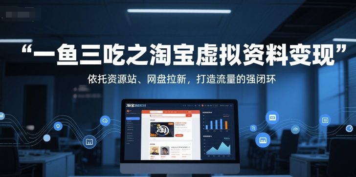一鱼三吃之淘宝虚拟资料变现，依托资源站、网盘拉新，打造流量的强闭环-创客聚集地