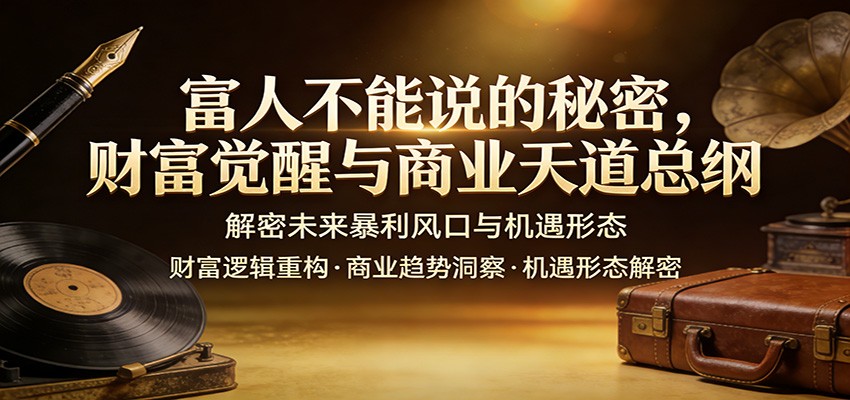 富人不能说的秘密，财富觉醒与商业天道总纲，解密未来暴利风口与机遇形态-创客聚集地