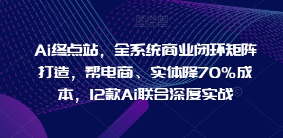 Ai终点站，全系统商业闭环矩阵打造，帮电商、实体降70%成本，12款Ai联合深度实战【0906更新】-创客聚集地