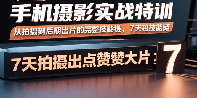 手机摄影实战特训，从拍摄到后期出片的完整技能链，7天拍出点赞大片-创客聚集地
