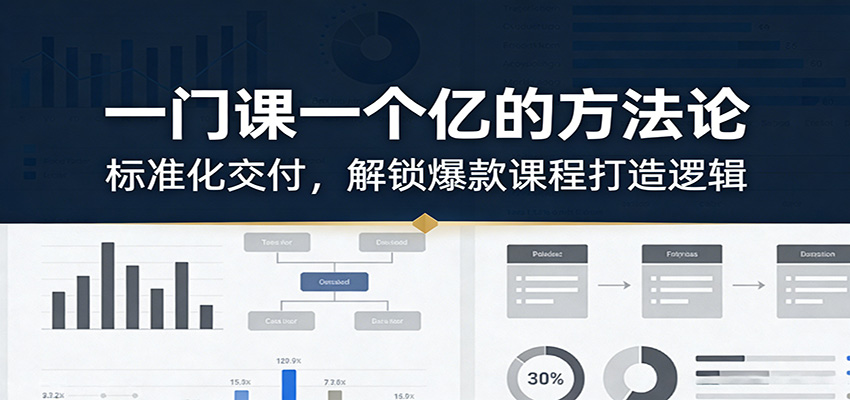 一门课一个亿的方法论：标准化交付，解锁爆款课程打造逻辑-创客聚集地