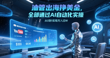 油管出海挣美金,全部通过AI自动化实操,从0到1实现月入过W-创客聚集地