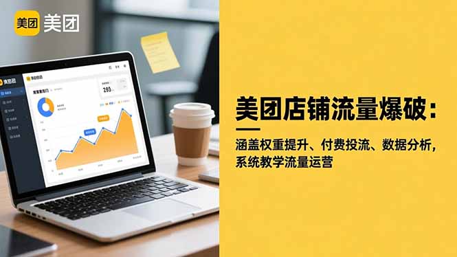 美团店铺流量爆破：涵盖权重提升、付费投流、数据分析，系统教学流量运营-创客聚集地