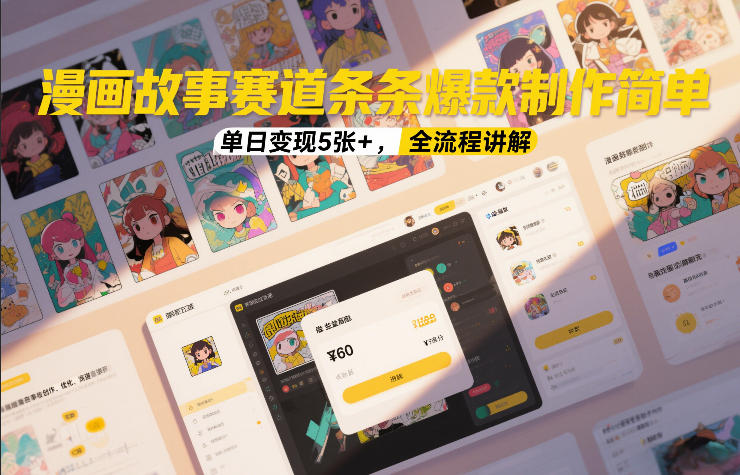 漫画故事赛道条条爆款制作简单，单日变现5张+，全流程讲解-创客聚集地
