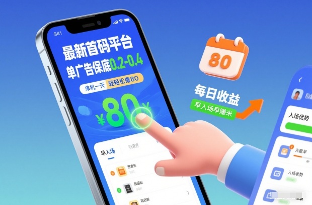 最新首码平台，单广告保底0.2-0.4，单机一天轻松撸80，早入场早賺米【揭秘】-创客聚集地