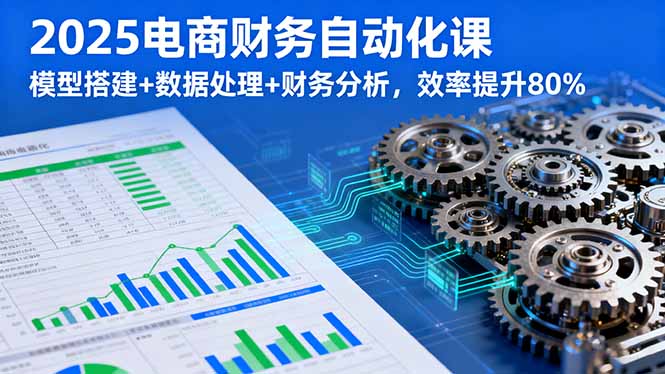 2025电商财务自动化课，模型搭建+数据处理+财务分析，效率提升80%-创客聚集地