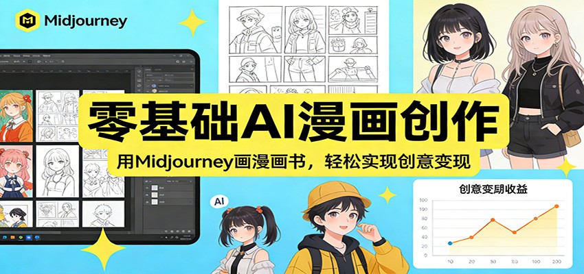 零基础AI漫画创作：用Midjourney画漫画书，轻松实现创意变现-创客聚集地