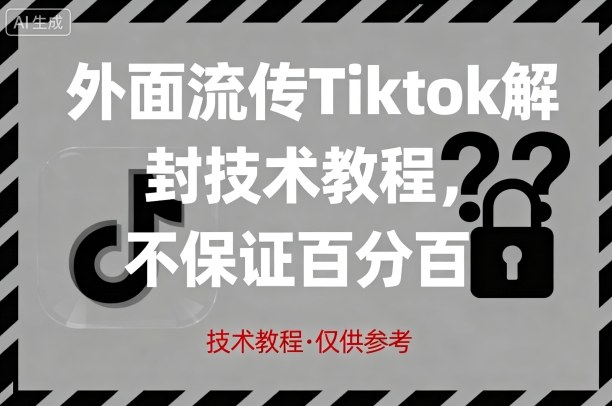 外面流传Tiktok解封技术教程，不保证百分百，具体自测-创客聚集地