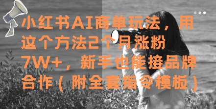小红书AI商单玩法，用这个方法2个月涨粉7W+，新手也能接品牌合作(附全套指令模板)-创客聚集地