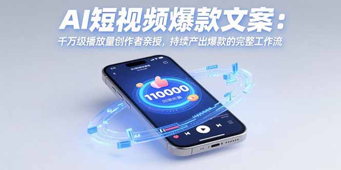 AI短视频爆款文案：千万级播放量创作者亲授，持续产出爆款的完整工作流-创客聚集地