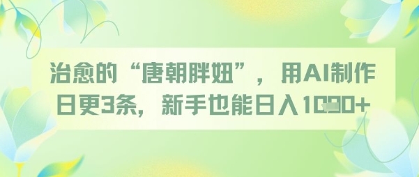 治愈的“唐朝胖妞”，用AI制作日更3条，新手也能日入多张-创客聚集地