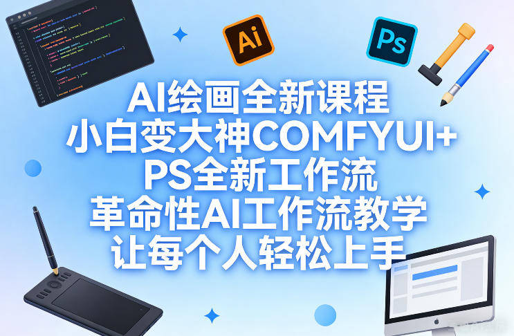 AI绘画全新课程，小白变大神COMFYUI+PS全新工作流，革命性AI工作流教学，让每个人轻松上手-创客聚集地