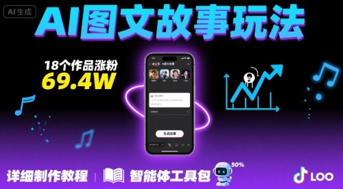 抖音爆火的ai图文故事玩法，18个作品涨粉69.4W，详细制作教程+智能体-创客聚集地