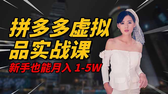 2025 拼多多虚拟品系统实战课，轻资产项目，可矩阵开工作室，新手也能…-创客聚集地