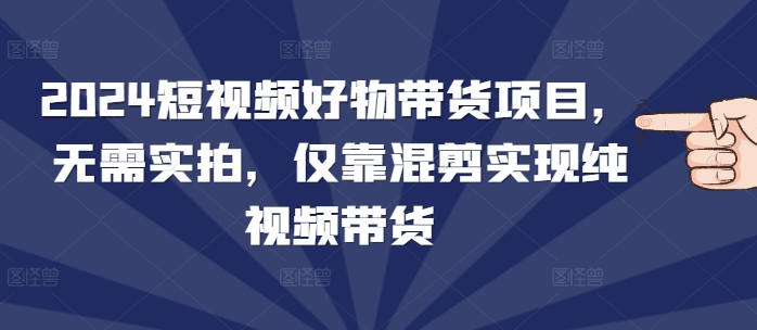2024短视频好物带货项目，无需实拍，仅靠混剪实现纯视频带货-创客聚集地