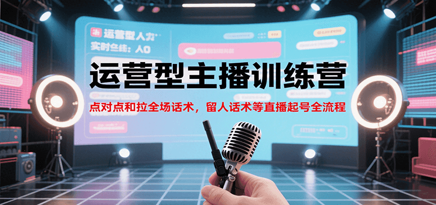 运营型主播训练营，点对点和拉全场话术，留人话术等直播起号全流程(更新7月)-创客聚集地