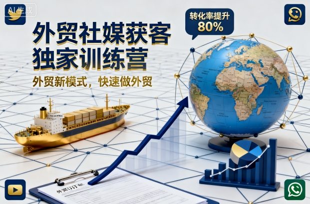 外贸社媒获客独家训练营,外贸新模式,快速做外贸(更新26年2月)-创客聚集地