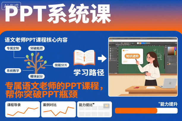 PPT系统课,专属语文老师的PPT课程,帮你突破PPT瓶颈-创客聚集地