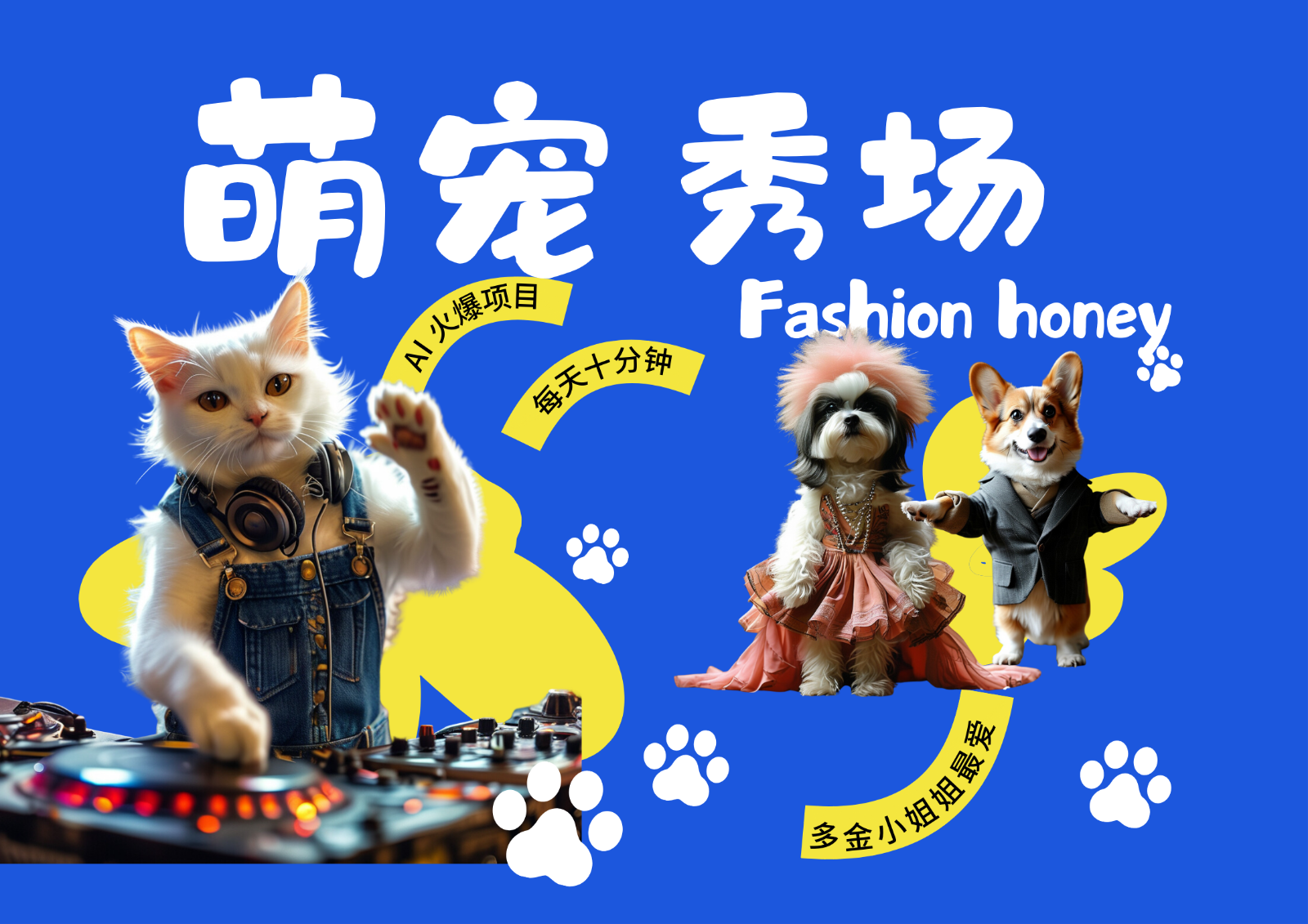 酷飒动物跳舞走秀 时尚喵FASHION汪 多金小姐姐最爱的 轻松月入破W-创客聚集地