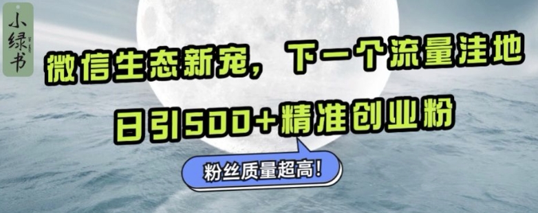 微信生态新宠小绿书：下一个流量洼地，日引500+精准创业粉，粉丝质量超高-创客聚集地