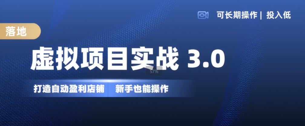 虚拟项目实战3.0，打造自动盈利店铺，可长期操作投入低，新手也能操作-创客聚集地