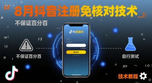 8月抖音注册免核对技术，不保证百分百，自测-创客聚集地