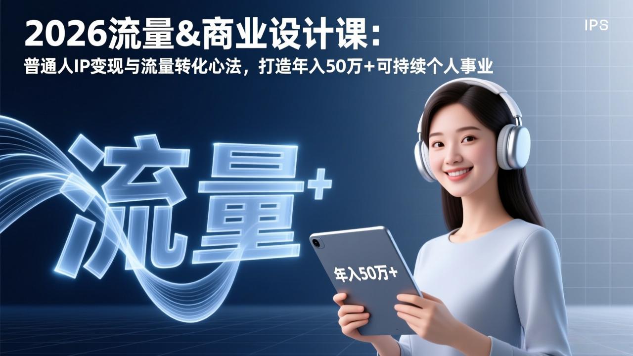 2026流量&商业设计课：普通人IP变现与流量转化心法，打造年入50万+可持续个人事业-创客聚集地