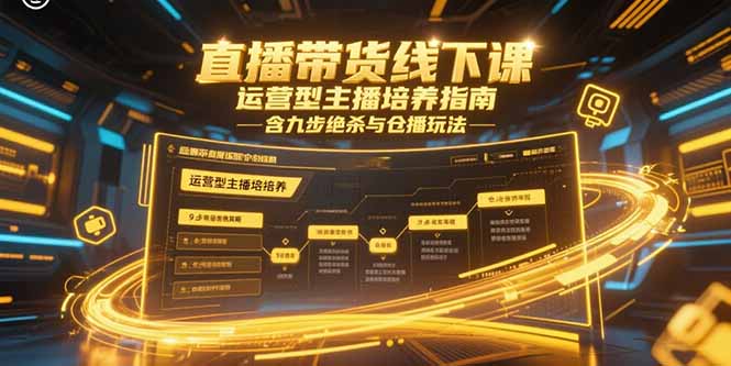 直播带货线下课，运营型主播培养指南，含九步绝杀与仓播玩法-创客聚集地