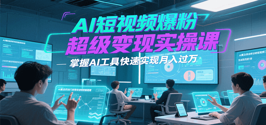 AI短视频爆粉超级变现实操课，掌握AI工具快速实现月入过万-创客聚集地