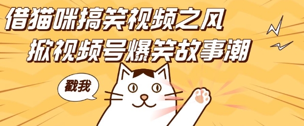 借猫咪搞笑视频之风，掀视频号爆笑故事潮，轻松日入四位数，无门槛快速入门!-创客聚集地