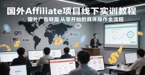 国外Affiliate项目线下实训教程，国外广告联盟从零开始的具体操作全流程-创客聚集地