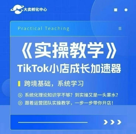 大卖家孵化中心TikTok实操课，TikTok小店成长加速器，跨境基础系统学习，一步一步带你开店-创客聚集地