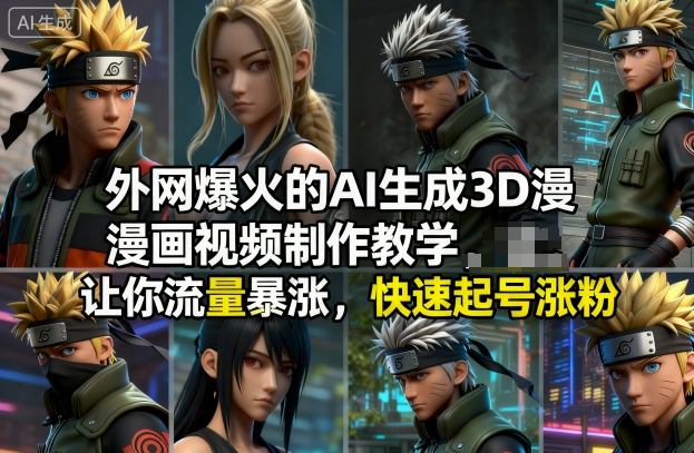 外网爆火的AI生成3D漫画视频制作教学，让你流量暴涨，快速起号涨粉！-创客聚集地