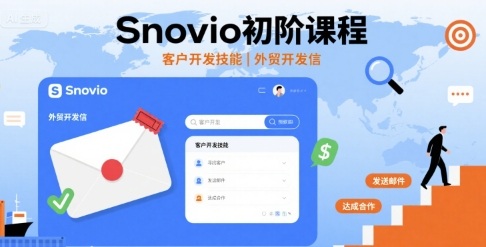Snovio初阶课程，客户开发技能，外贸开发信-创客聚集地